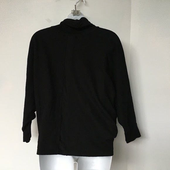 Stateside Sweater Sweatshirt Turtleneck Black Dolman Sleeves Size M 100% Cotton - Picture 3 of 6